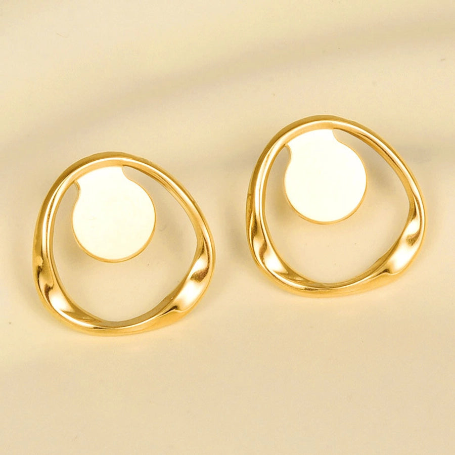 1 Pair Simple Style Commute Geometric Plating 304 Stainless Steel Ear Studs - CEJEW