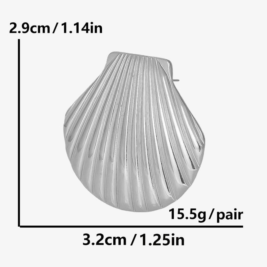 1 Pair Casual Simple Style Streetwear Shell Irregular Plating 304 Stainless Steel Ear Studs