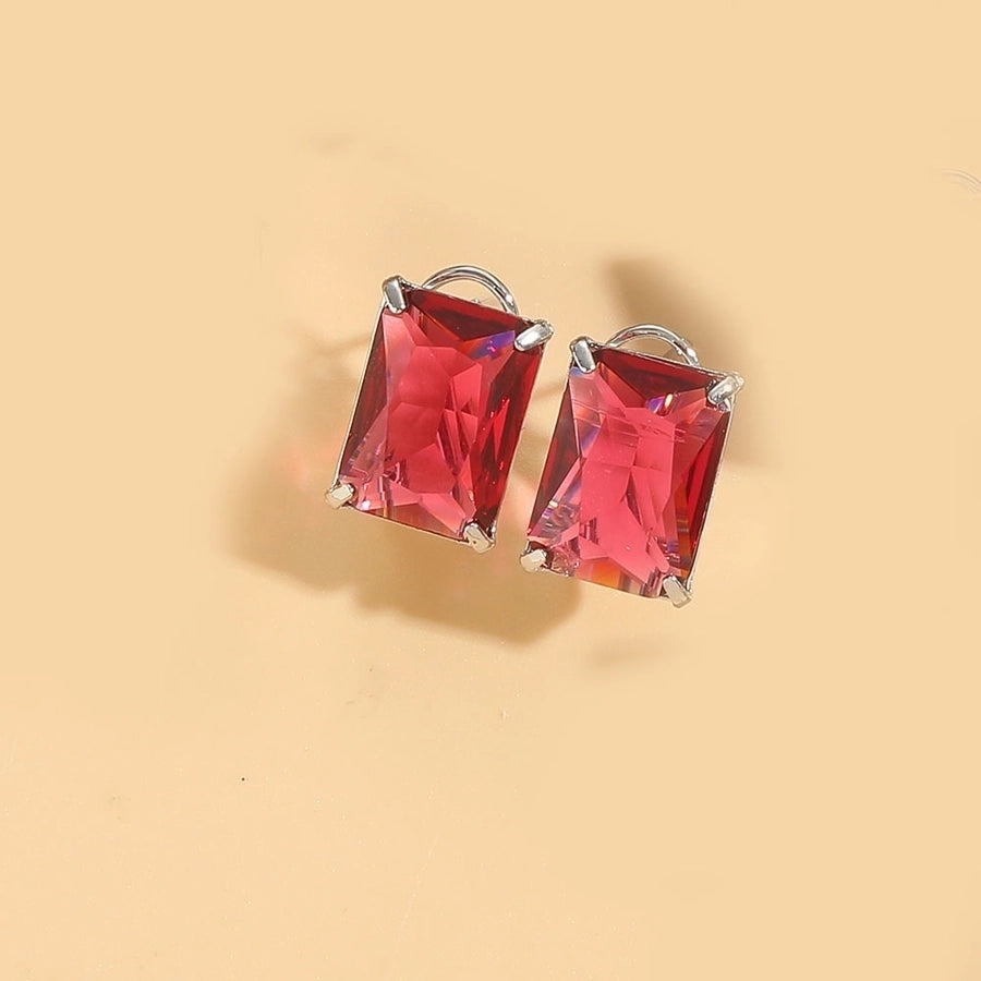 1 Pair Vintage Style Simple Style Commute Square Inlay Copper Zircon 14K Gold Plated Ear Studs