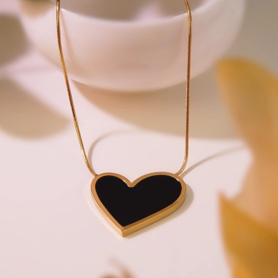 Jewelry Elegant Sweet Heart Shape 304 Stainless Steel Acrylic 18K Gold Plated Inlay Stainless Steel Jewelry Sets