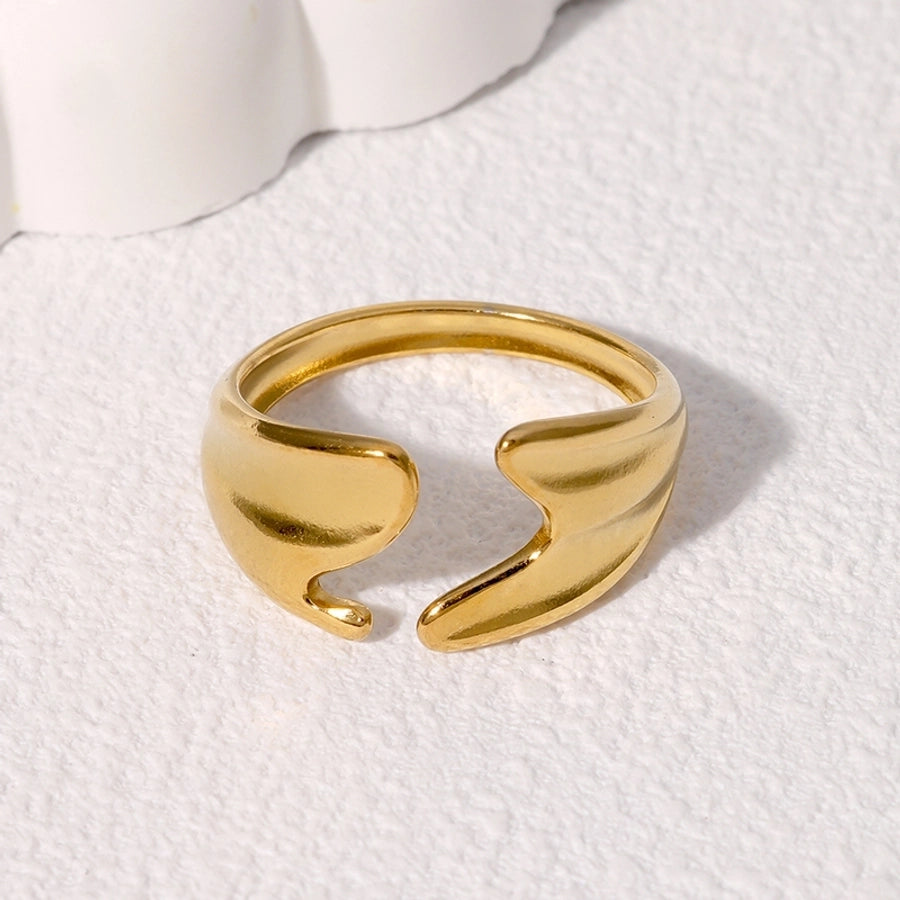 Jewelry IG Style Modern Style Simple Style Irregular 304 Stainless Steel 18K Gold Plated Open Rings