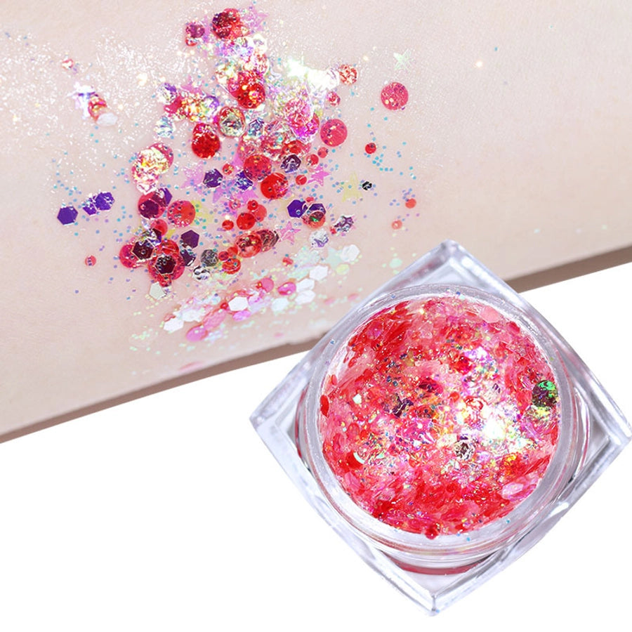 Colorful Glitter Glossy Sequin Nail Art Eye Makeup No Glue Needed Lolita Cosplay Performance Makeup Internet Celebrity Style