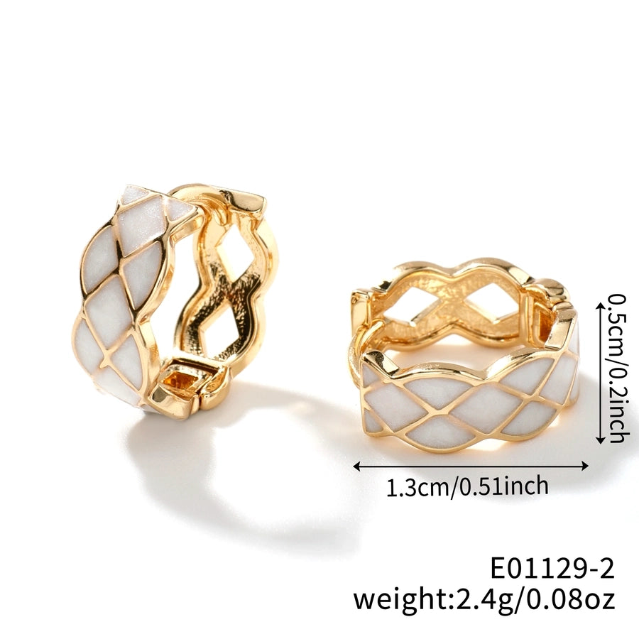 1 Pair Casual Glam Shiny Geometric Copper K Gold Plated Earrings