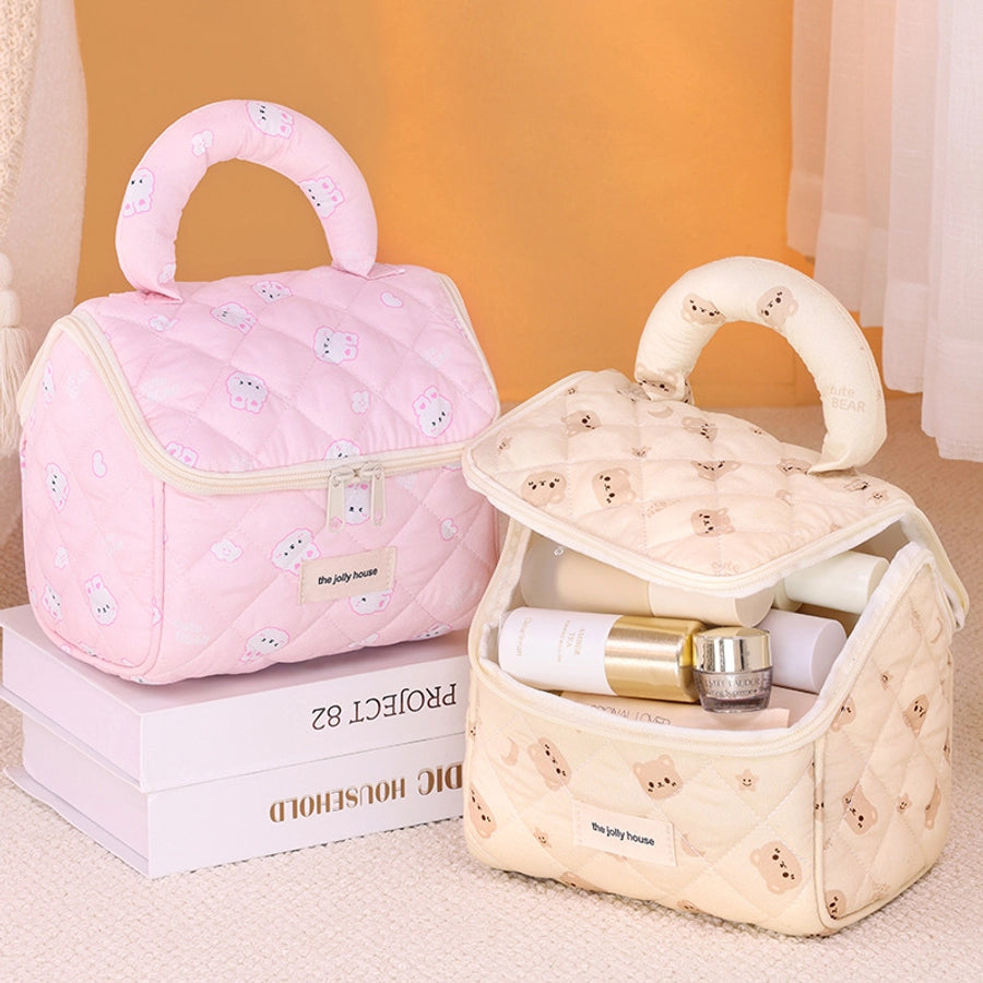 Elegant Streetwear Solid Color Polyester Sewing Thread Square Makeup Bags