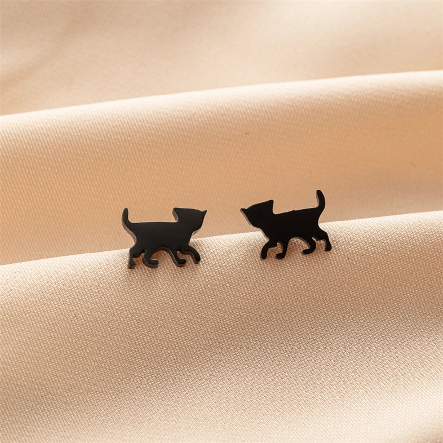 1 Pair Cute Basic Sweet Animal Cat Polishing Plating 304 Stainless Steel 18K Gold Plated Ear Studs