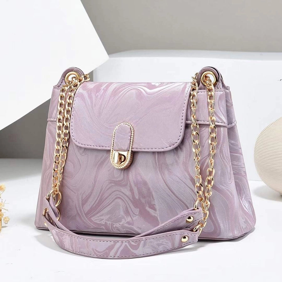 Women's Medium PU Solid Color Elegant Streetwear Sewing Thread Square Zipper Square Bag