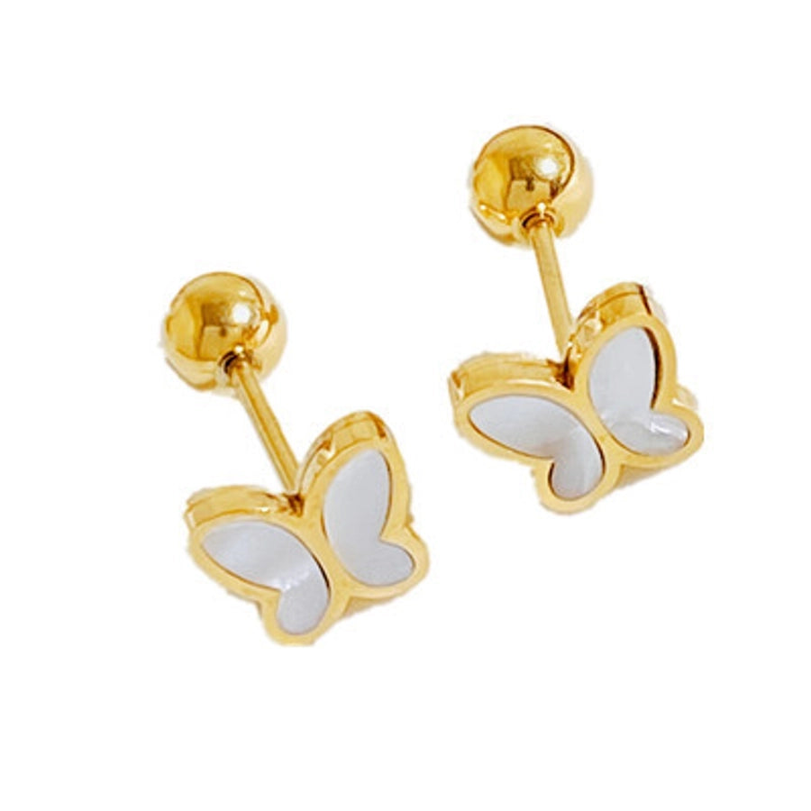 fashion butterfly copper plating ear studs 1 pair - CEJEW