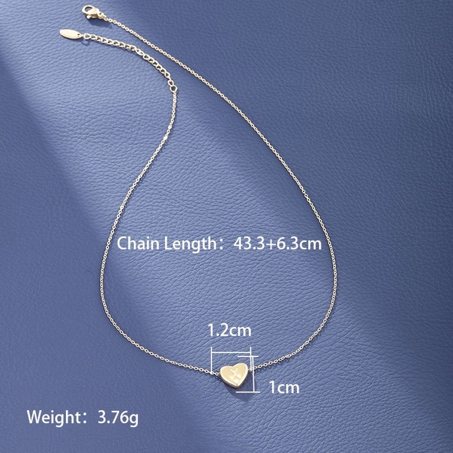 Jewelry XUPING Simple Style Commute Letter Heart Shape 304 Stainless Steel 18K Gold Plated Necklace