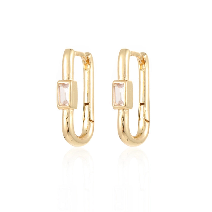 1 Pair Modern Style Classic Style Geometric Copper Zircon Earrings