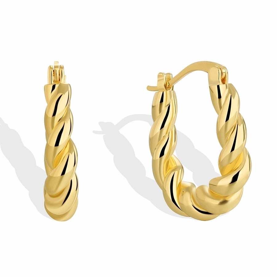 1 Pair Simple Style Classic Style Solid Color Plating Brass 18K Gold Plated Earrings