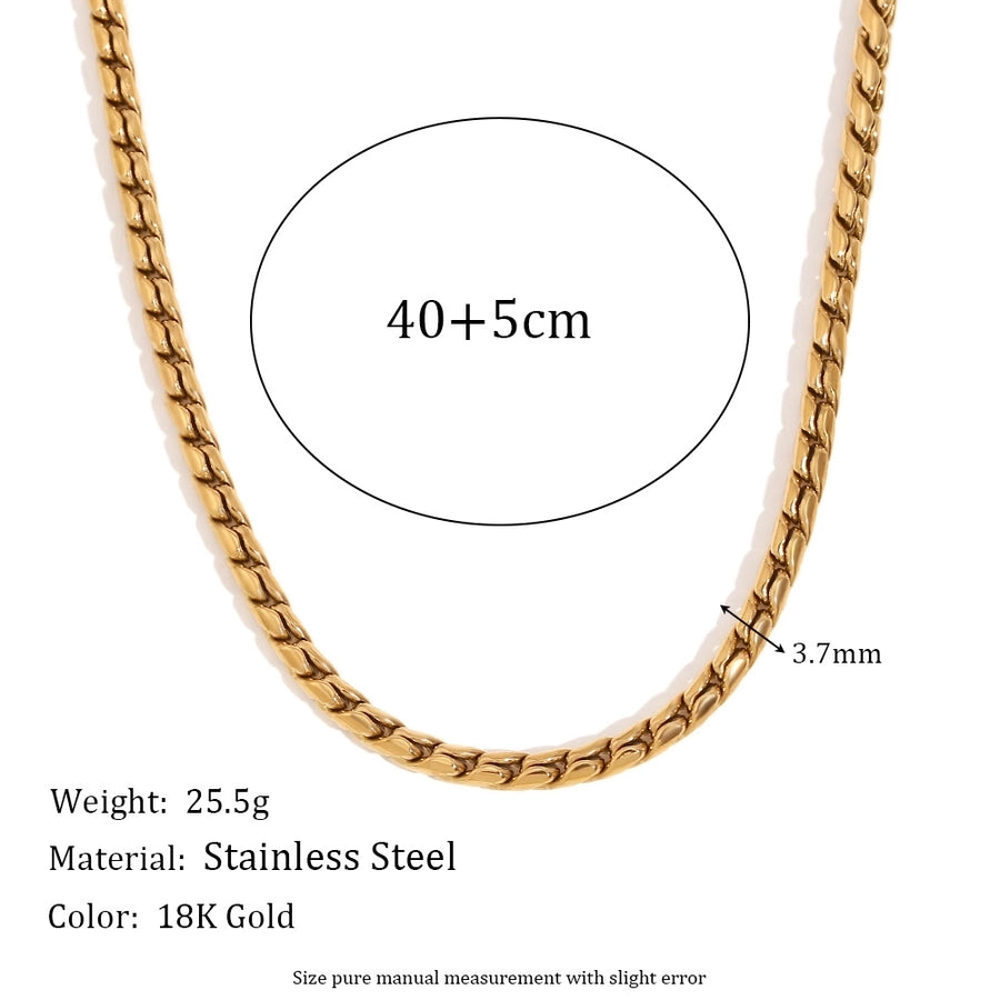 Jewelry Casual Simple Style Solid Color 304 Stainless Steel 18K Gold Plated Bracelets Necklace