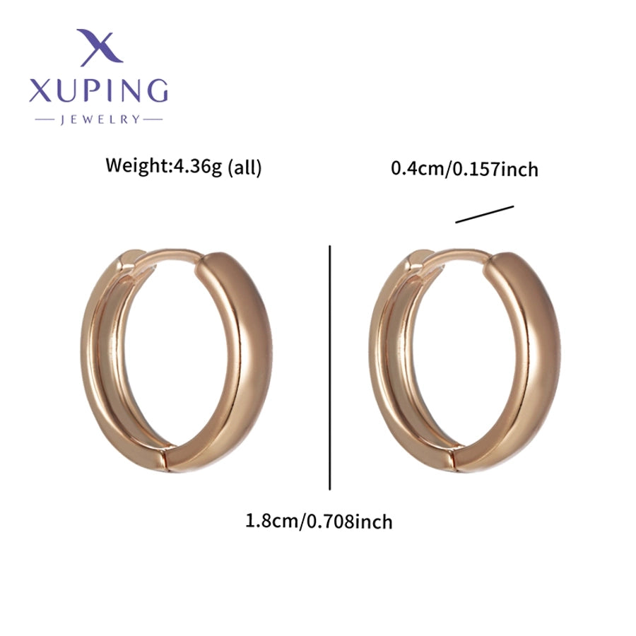 1 Pair Elegant Simple Style Streetwear Round Plating Copper 18K Gold Plated Copper Earrings