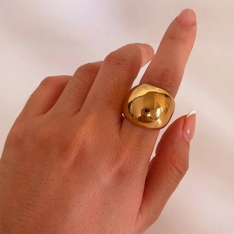 Jewelry IG Style Nordic Style Geometric 316L Stainless Steel  18K Gold Plated Rings