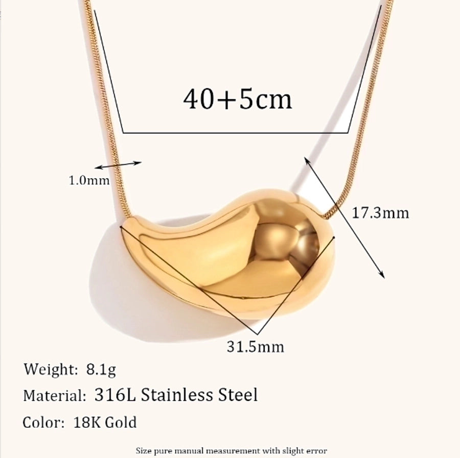 1 Pair Simple Style Water Droplets Plating 304 Stainless Steel 18K Gold Plated Stainless Steel Earrings