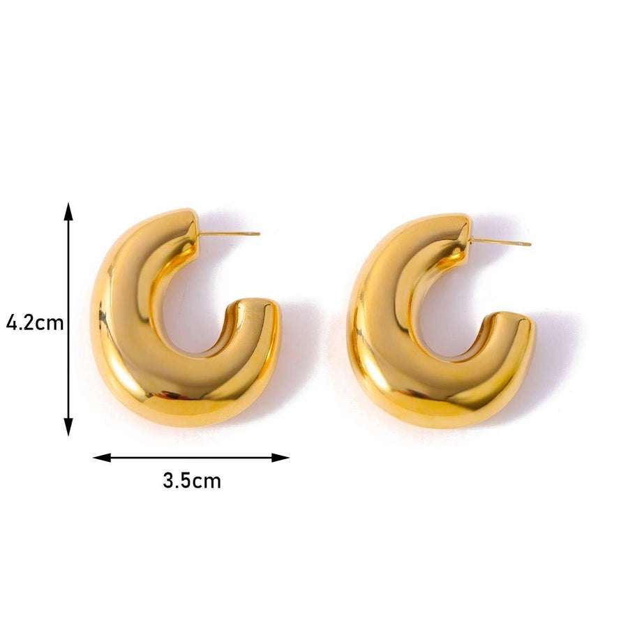 1 Pair Simple Style Geometric 304 Stainless Steel 18K Gold Plated Earrings