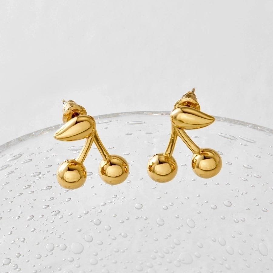 1 Pair Casual Modern Style Sweet Cherry Plating 304 Stainless Steel 16K Gold Plated White Gold Plated Gold Plated Stainless Steel Earrings