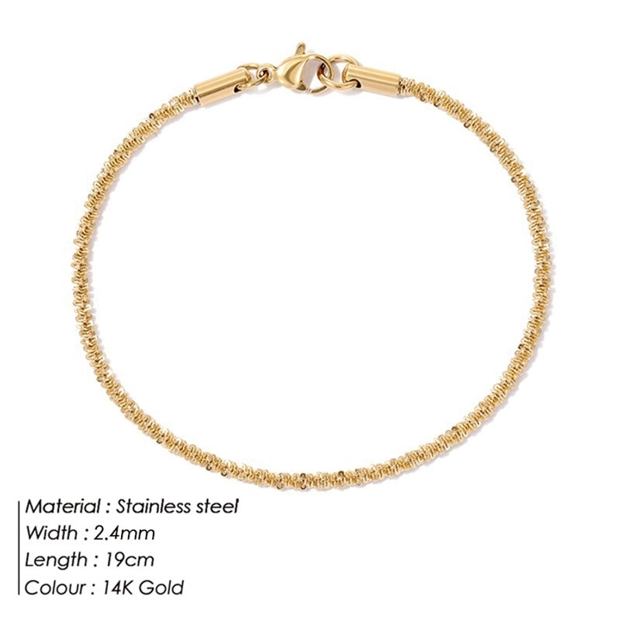 Simple Style Geometric Stainless Steel 14K Gold Plated Bracelets In Bulk