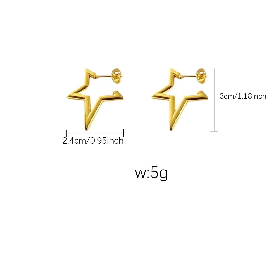 1 Pair Elegant Luxurious Geometric Titanium Steel Earrings Ear Studs - CEJEW