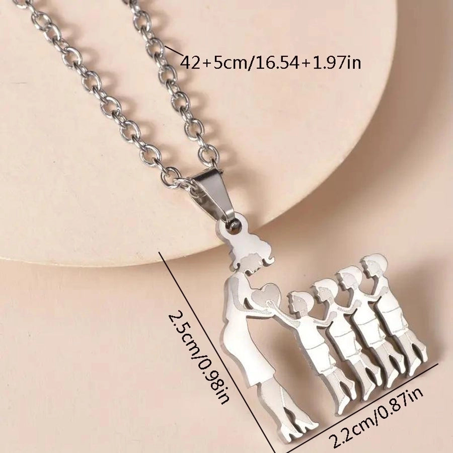 Jewelry Sweet Simple Style Human 304 Stainless Steel Pendant Necklace