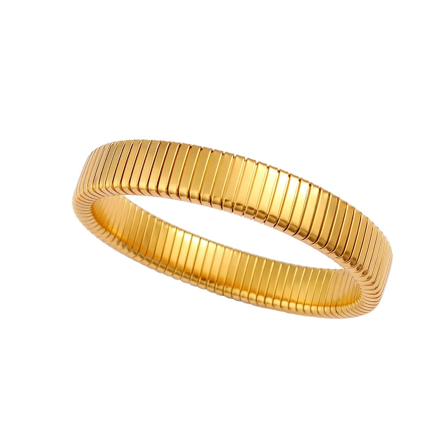 Retro Commute Stripe 304 Stainless Steel 18K Gold Plated Bangle In Bulk