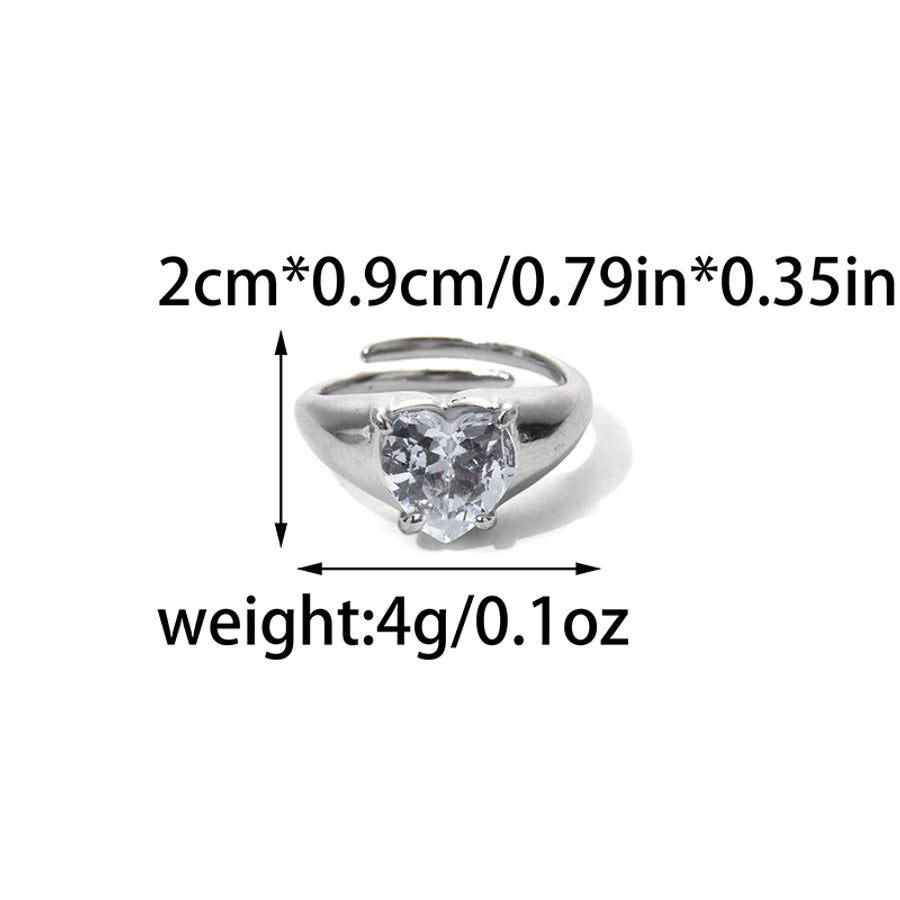 Jewelry Sweet Simple Style Commute Geometric 304 Stainless Steel Zircon Inlay Stainless Steel Rings