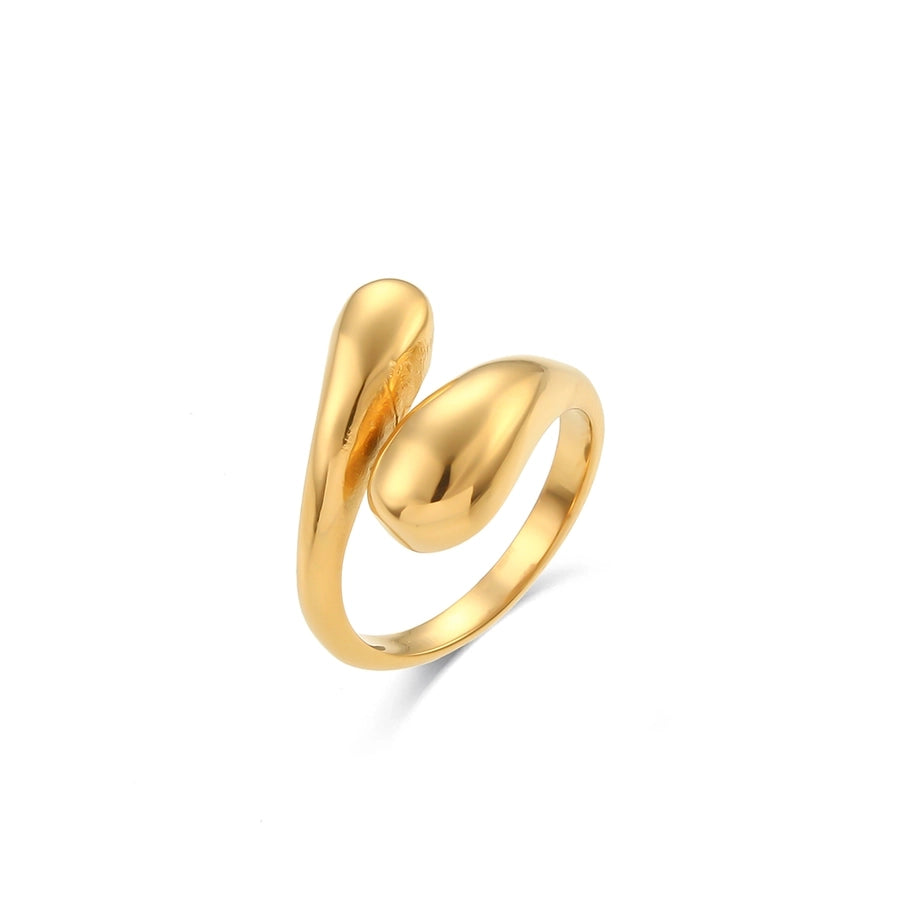 Jewelry Simple Style Solid Color 304 Stainless Steel 18K Gold Plated Plating Rings