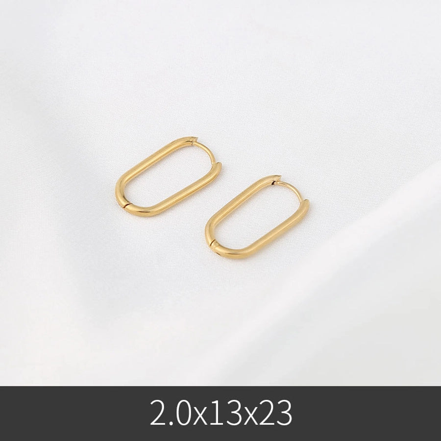 1 pair fashion u shape stainless steel plating earrings