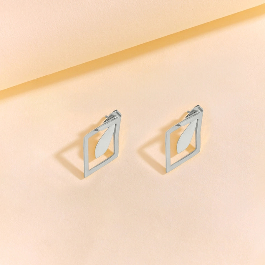 1 Pair Glam Luxurious Lady Rhombus 304 Stainless Steel 18K Gold Plated Ear Studs