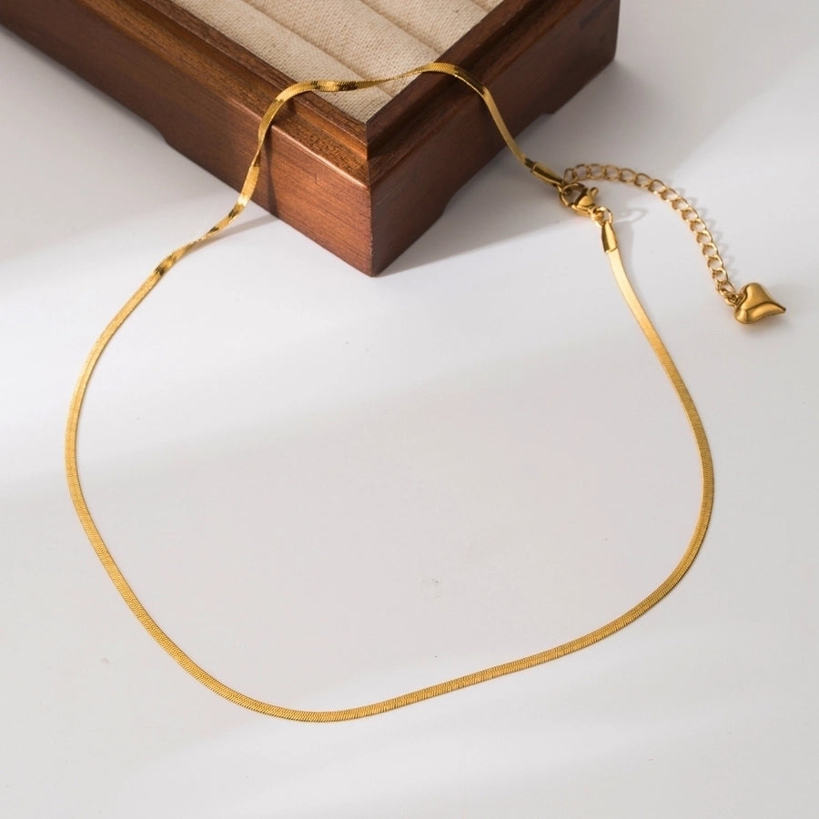 Jewelry Casual Simple Style Solid Color 304 Stainless Steel 18K Gold Plated Plating Stainless Steel Necklaces