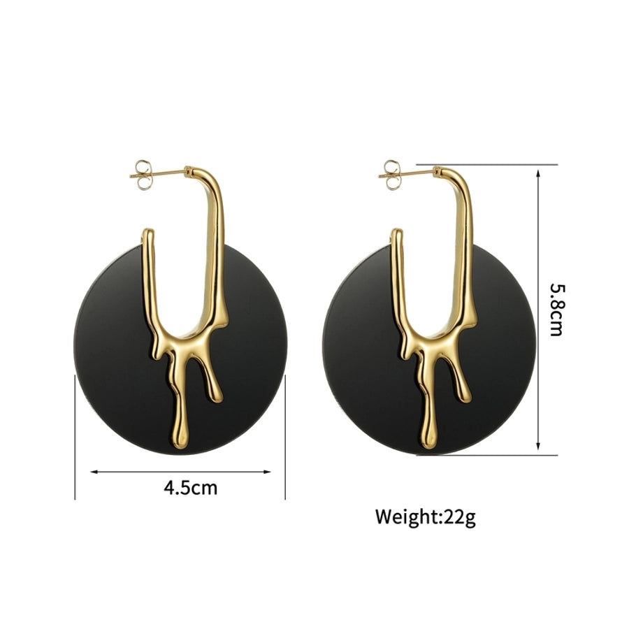 1 Pair Elegant Vintage Style Streetwear Geometric 304 Stainless Steel 18K Gold Plated Drop Earrings