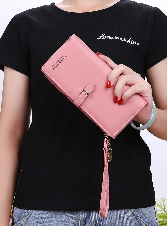 Women's Solid Color Pu Leather Buckle Wallets