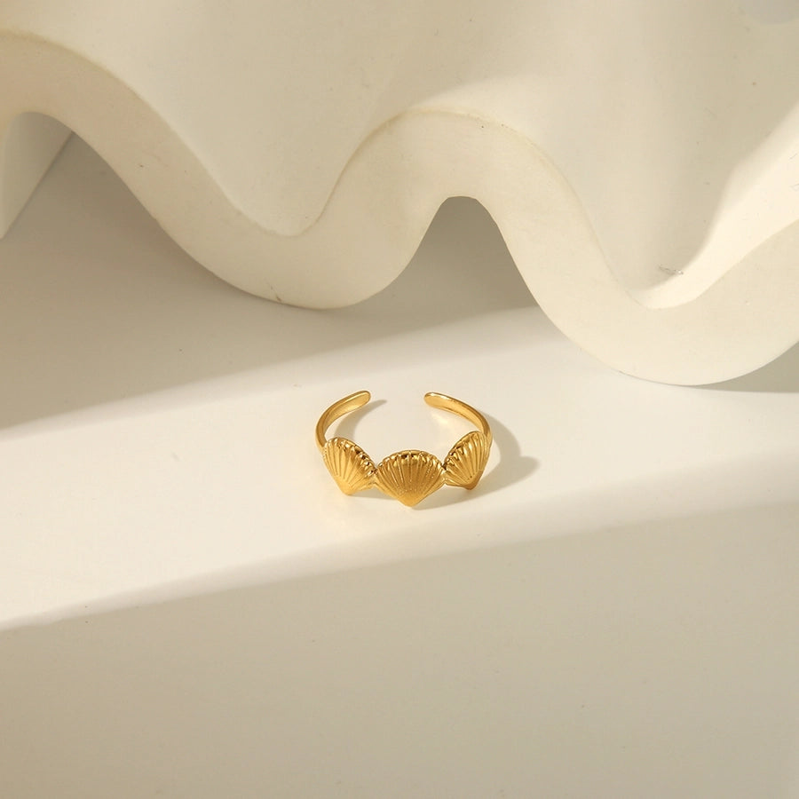 Jewelry Simple Style Irregular Solid Color Bow Knot 304 Stainless Steel 18K Gold Plated Open Rings