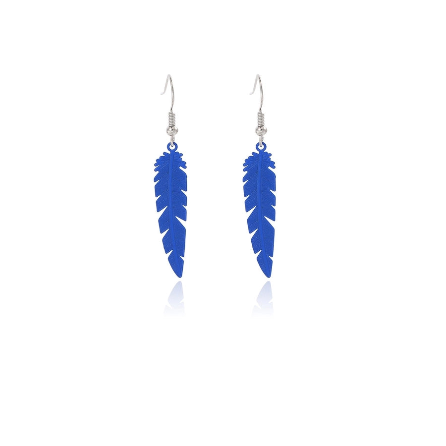 1 Pair Retro Feather Copper Drop Earrings