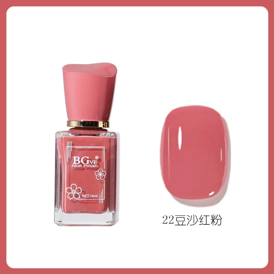 Bgve Nail Polish Long-lasting Quick-drying Transparent Nude Color Jelly Pink   Whitening Oil-based Nail Polish