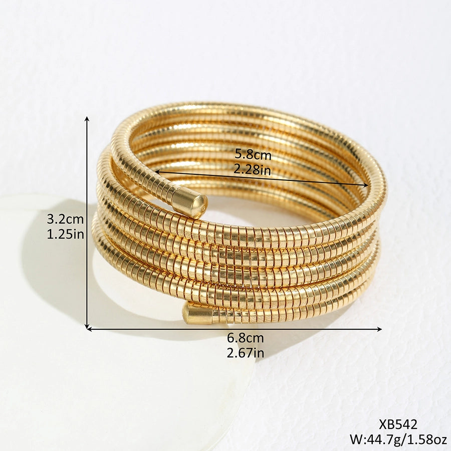 Simple Style Solid Color 304 Stainless Steel Bangle In Bulk