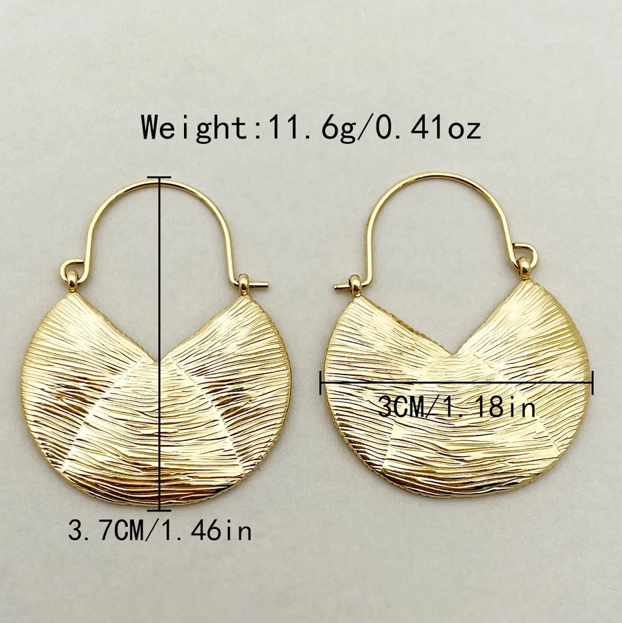 1 Pair Cute Modern Style C Shape Round Sector Patchwork Plating Three-dimensional 304 Stainless Steel Gold Plated Earrings