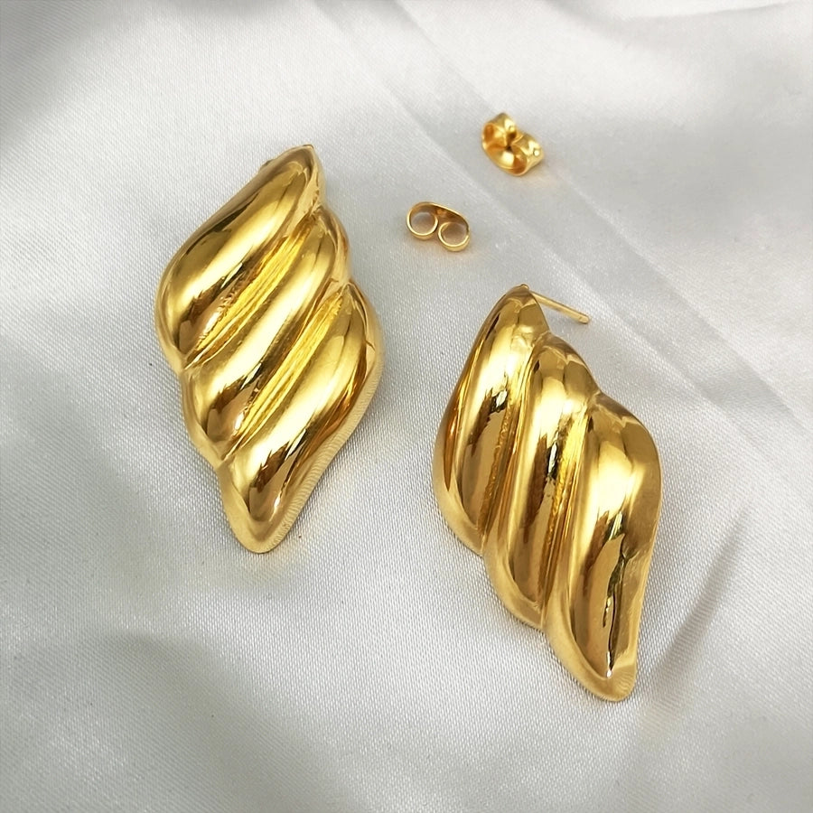 1 Piece IG Style Classical Streetwear Geometric 304 Stainless Steel 18K Gold Plated Ear Studs