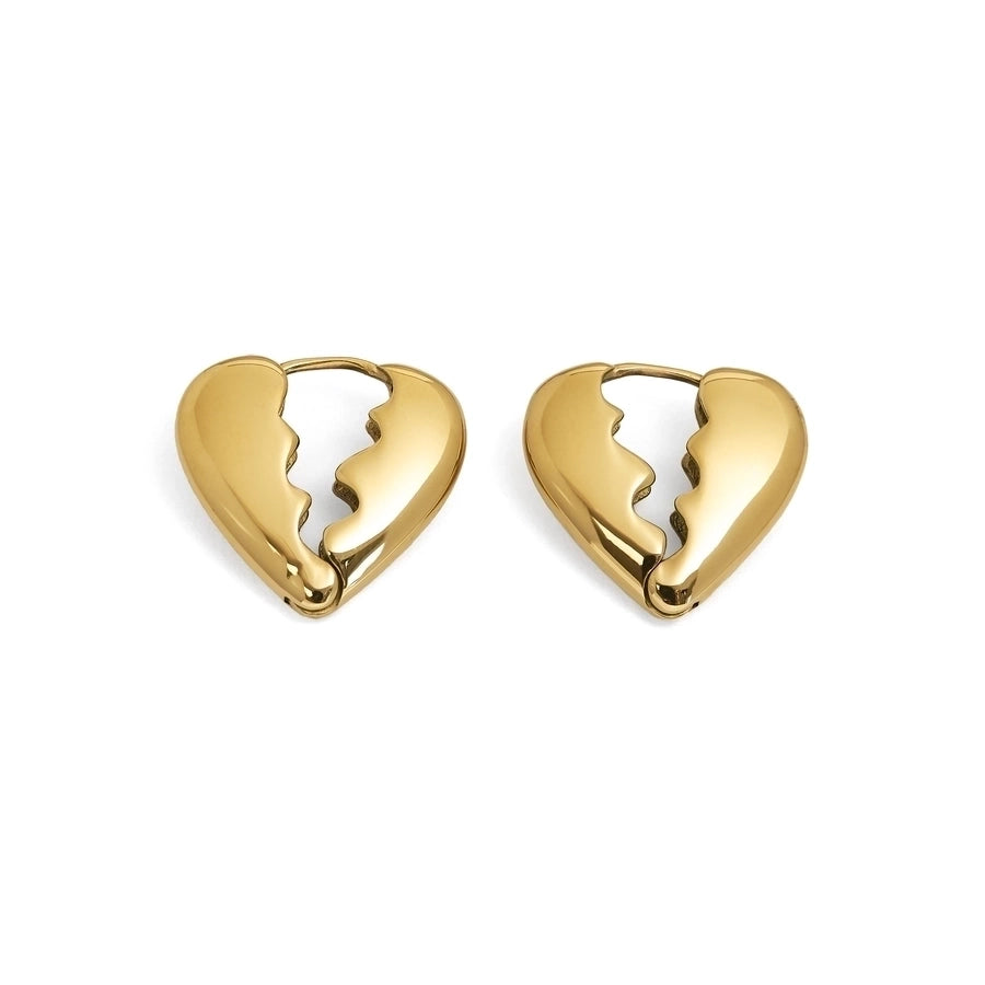 1 Pair IG Style Simple Style Heart Shape Plating Titanium Steel Earrings