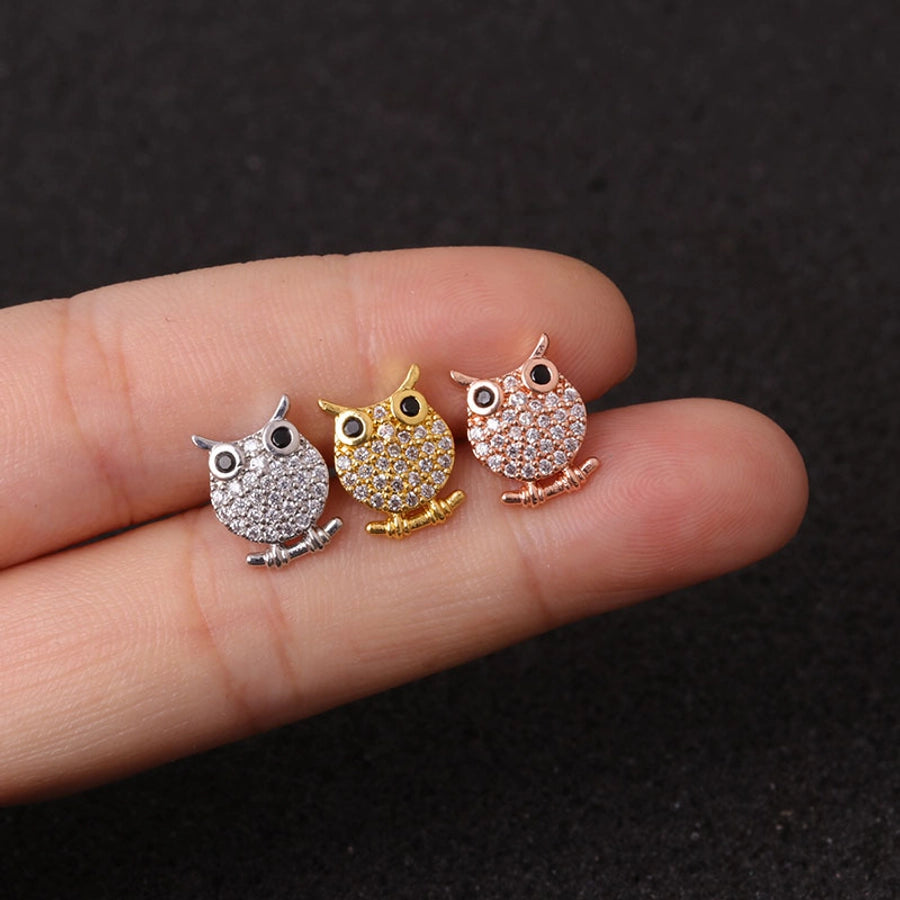 Ear Cartilage Rings & Studs Exaggerated Animal 316L Stainless Steel  Copper Zircon