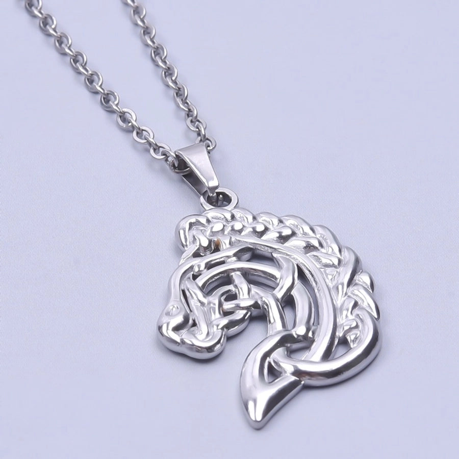 Jewelry IG Style Simple Style Horse 304 Stainless Steel 18K Gold Plated Hollow Out Pendant Necklace Necklace Pendant