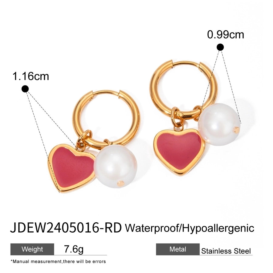 1 Pair Casual Exaggerated Heart Shape 304 Stainless Steel 18K Gold Plated Drop Earrings Earrings