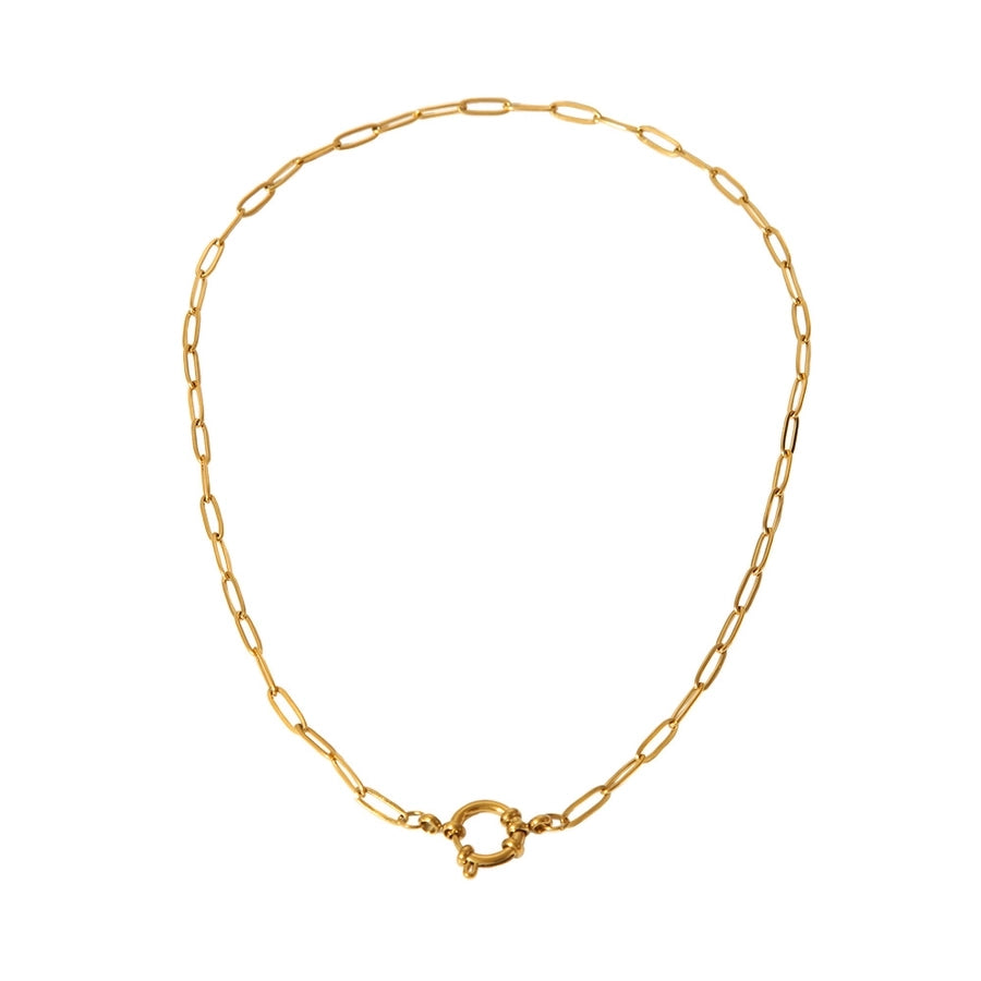 Jewelry IG Style Solid Color Titanium Steel 18K Gold Plated Irregular Stainless Steel Necklaces