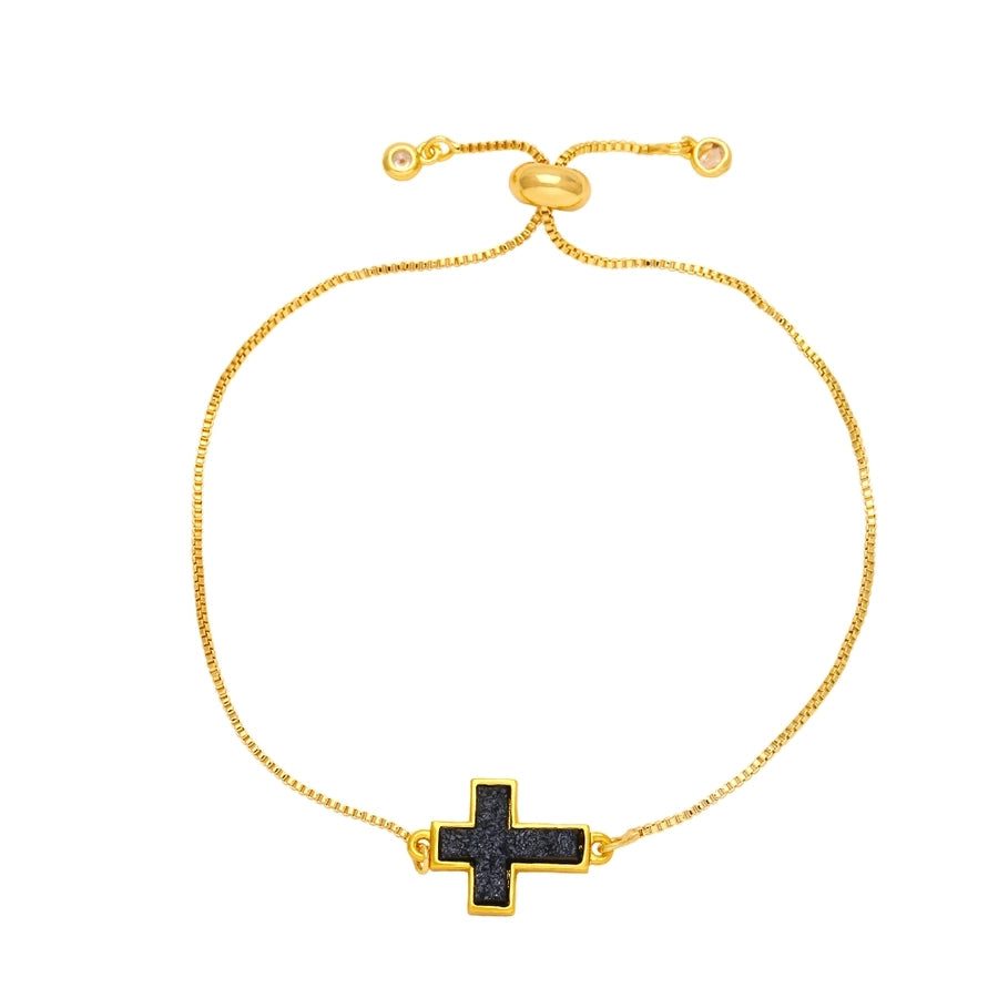 simple style cross copper plating 18k gold plated bracelets