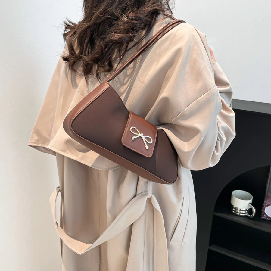 Women's Medium Pu Leather Solid Color Classic Style Streetwear Square Zipper Underarm Bag