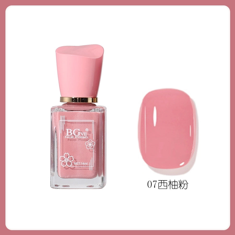 Bgve Nail Polish Long-lasting Quick-drying Transparent Nude Color Jelly Pink   Whitening Oil-based Nail Polish