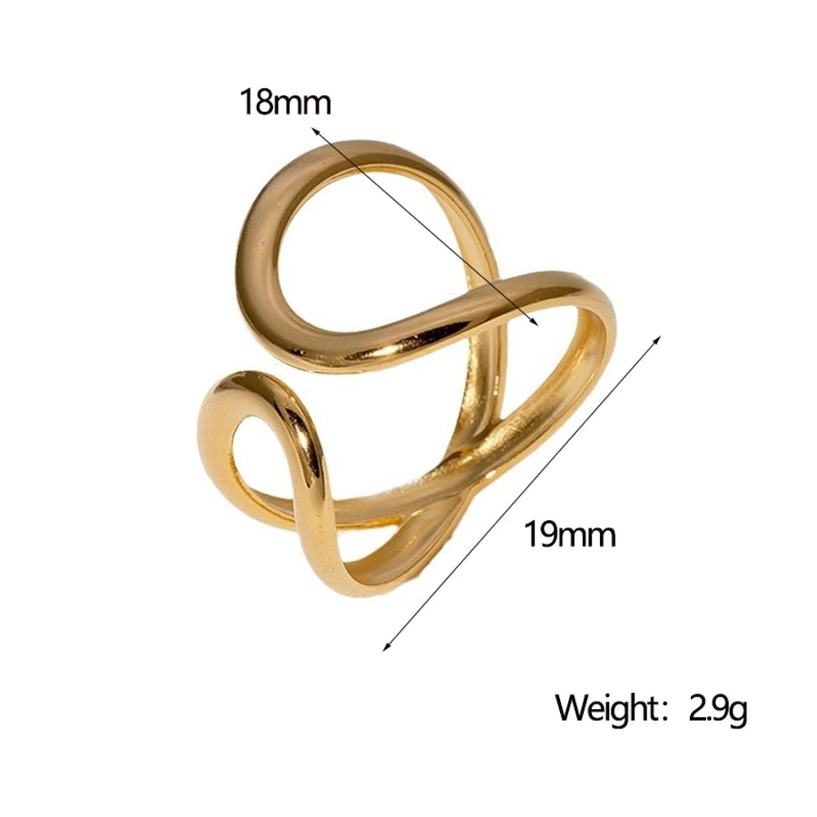 Jewelry IG Style Modern Style Simple Style Irregular 304 Stainless Steel 18K Gold Plated Open Rings