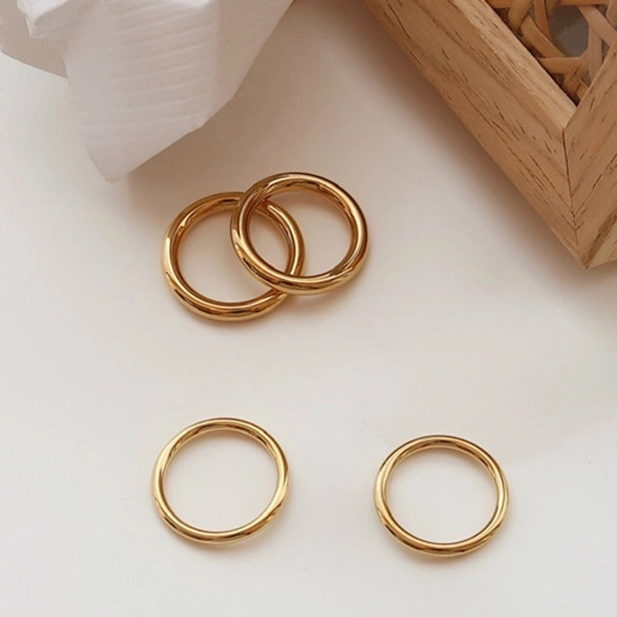 simple style solid color stainless steel polishing rings