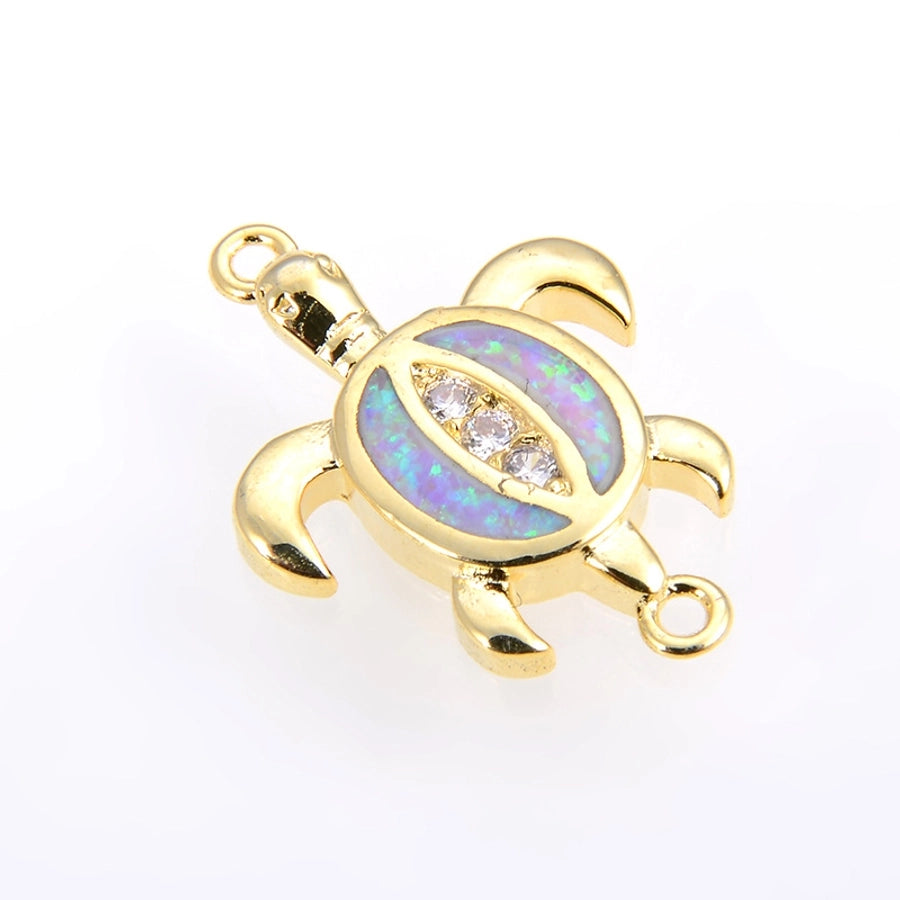 Copper 18K Gold Plated Polishing Plating Inlay Tortoise Opal Zircon Charms Bracelets