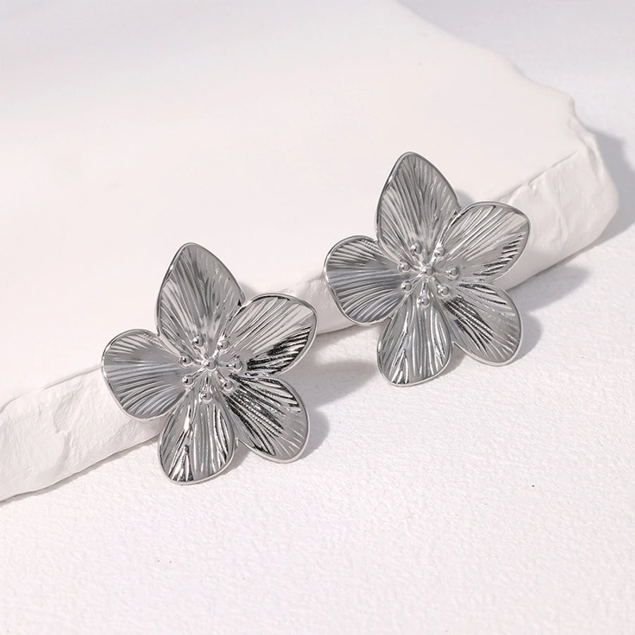 1 Pair IG Style Elegant Simple Style Flower 304 Stainless Steel 18K Gold Plated Ear Studs