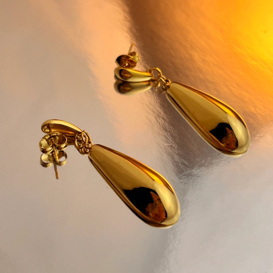 1 Pair Casual Elegant Retro Geometric Polishing Plating 304 Stainless Steel 18K Gold Plated Drop Earrings